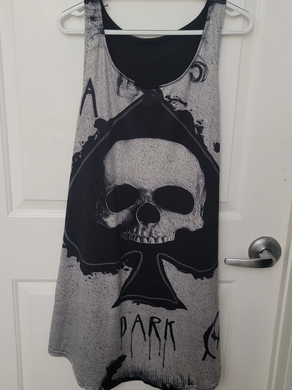 Unbranded  Women's Plus Sz Skull & Poker Lounge Mid-Length  Sl. Dress Sz 3XL